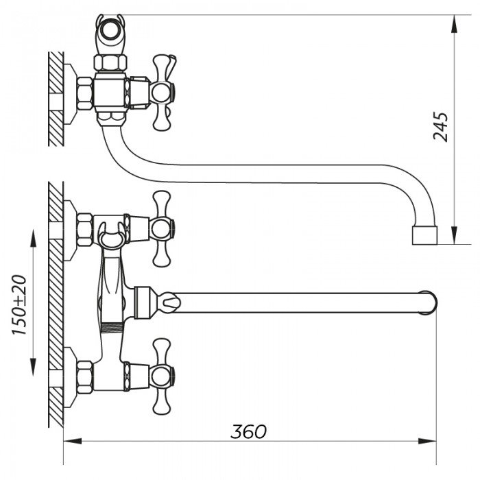 Смеситель для ванны Zerix DFR-A 722 (ZX0013) Смеситель для ванны Zerix DFR-A 722 (ZX0013)
