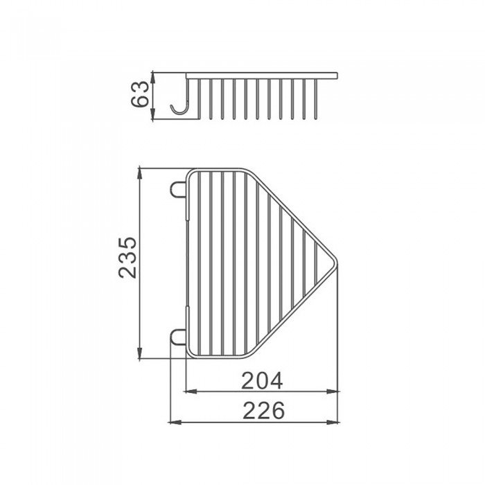 Полка угловая решетка Haiba HB335 (HB0495) Полка угловая решетка Haiba HB335 (HB0495)