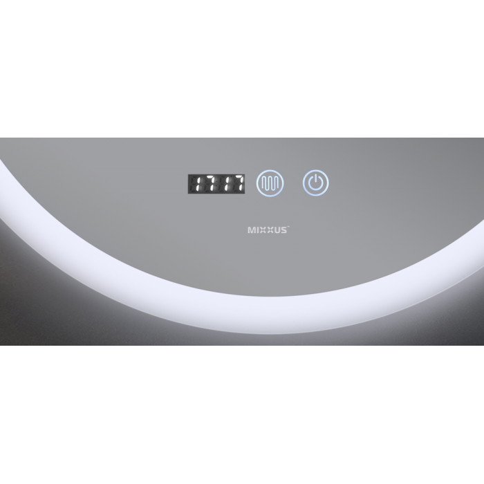 Зеркало Mixxus PLAIN MC10-80 с Led Touch, Anti-fog, димером, регулятором яркости, часами (MI6932)
