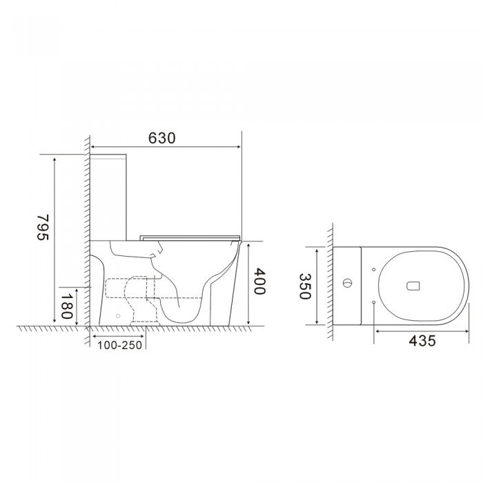 Унитаз-компакт Mixxus WAVE-0405-R 630х350х795mm, система смыва RIMLESS (MI6694) Унитаз-компакт Mixxus WAVE-0405-R 630х350х795mm, система смыва RIMLESS (MI6694)