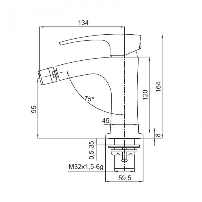 Смеситель для биде Koer KB-20007-05 (Цвет черный) (KR3459) Смеситель для биде Koer KB-20007-05 (Цвет черный) (KR3459)