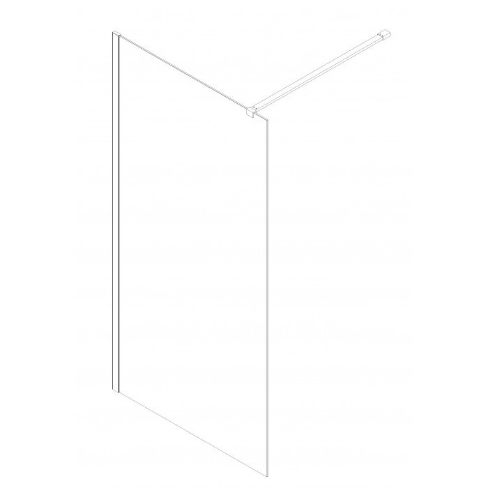 Душевая перегородка Koer SR SP01-120x200-TR-01 Walk-In прозрачное стекло Easy Clean 8мм, хром (KR53