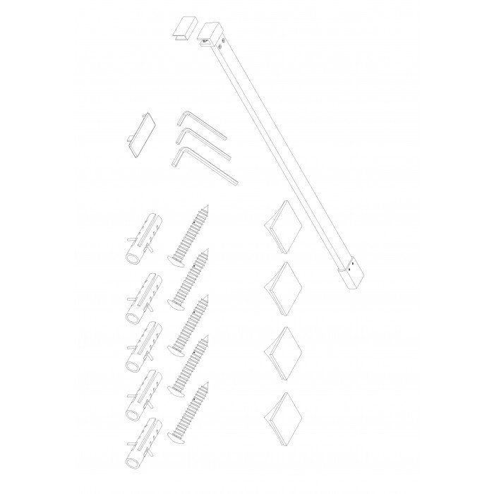Душевая перегородка Koer SR SP01-120x200-TR-01 Walk-In прозрачное стекло Easy Clean 8мм, хром (KR53