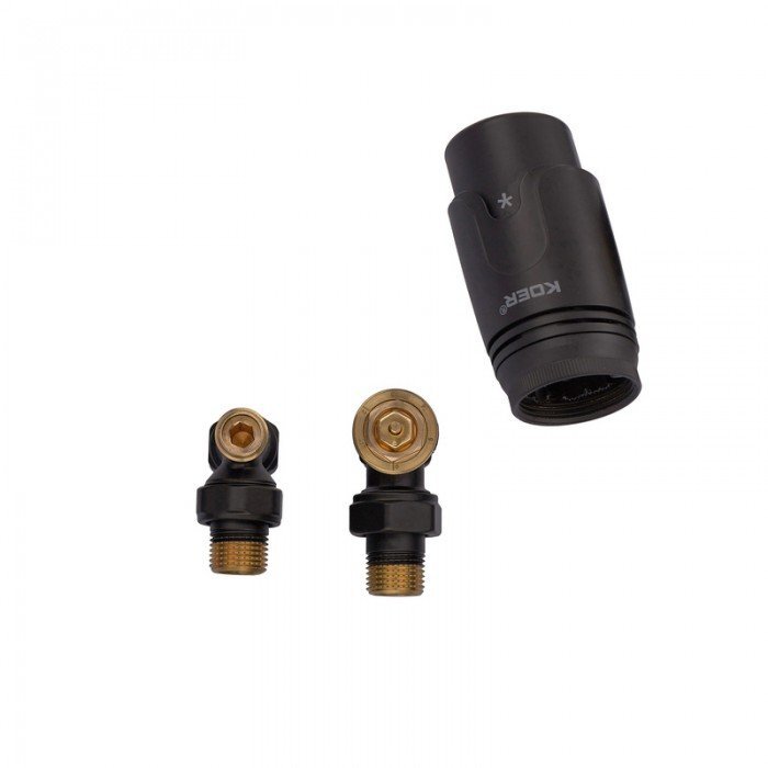 Комплект для подключения радиатора Koer SET-24.Black - 1/2'' угловой с термоголовкой (KR5283) Комплект для подключения радиатора Koer SET-24.Black - 1/2'' угловой с термоголовкой (KR5283)