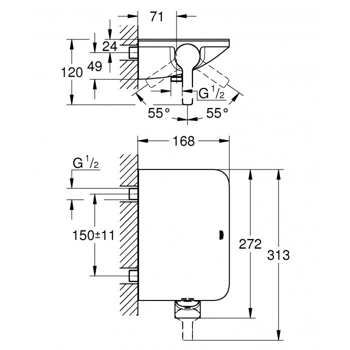 Змішувач для душу Grohe Lineare New (33865001)