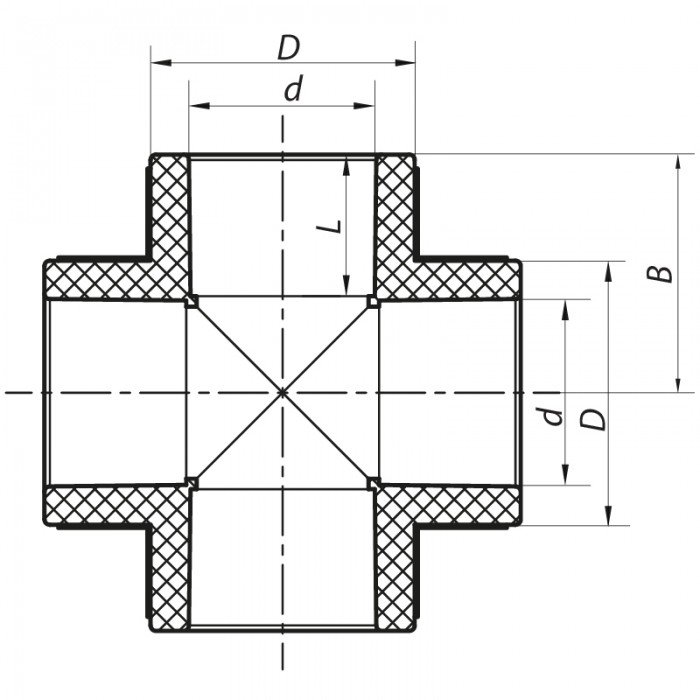 Крестовина 25 PPR Koer K0026.PRO (KP0032)