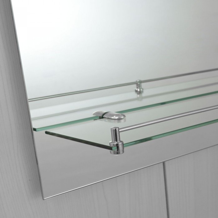 Зеркало настенное Zerix LAGUNA MRZ03-50x70x11 прямоугольное с дугообразным верхом и полкой (ZX5622)