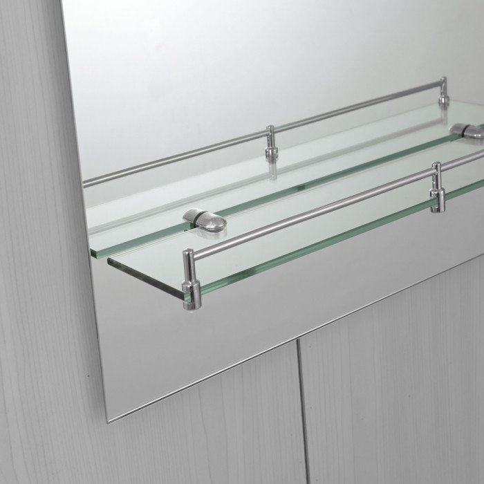 Зеркало настенное Zerix LAGUNA MRZ03-50x70x11 прямоугольное с дугообразным верхом и полкой (ZX5622)