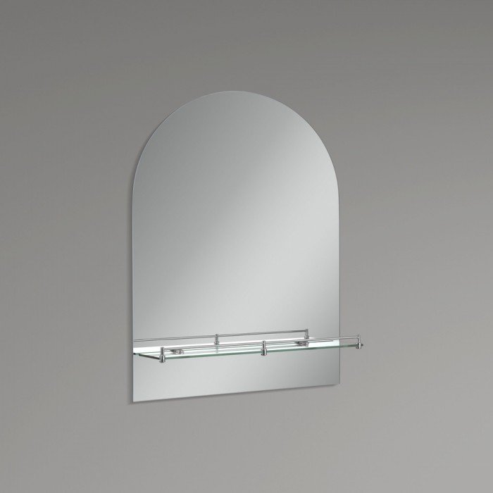 Зеркало настенное Zerix LAGUNA MRZ03-50x70x11 прямоугольное с дугообразным верхом и полкой (ZX5622)