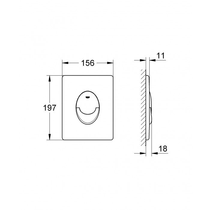 Панель змиву Grohe Skate Air для унітазу вертикальна (38505000)