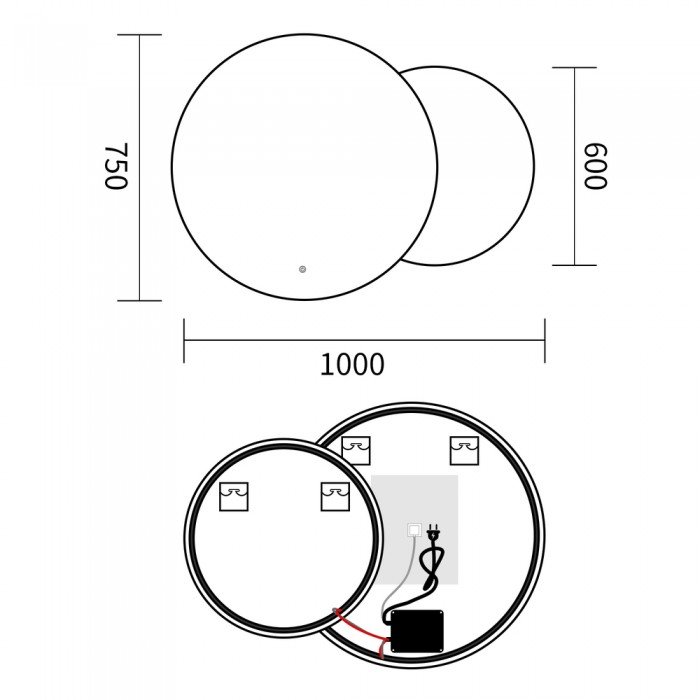 Зеркало Mixxus Premium TOPPER MC01-100x75 с Led Touch, Anti-fog, димером (3-6,5kK) (MP6631)