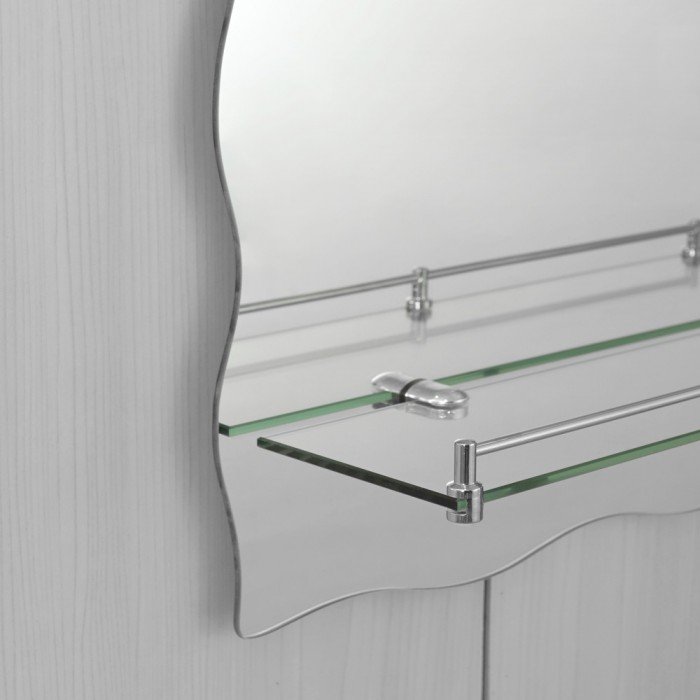 Зеркало настенное Zerix MIRRA MRZ02-60x85x10 прямоугольное с дугообразным верхом, фигурными боками