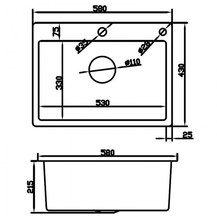 Мийка з нержавіючої сталі MIXXUS MH5843 DECOR NANO-SILVER (3.0/0.8) колір нержавійка (MI7041)
