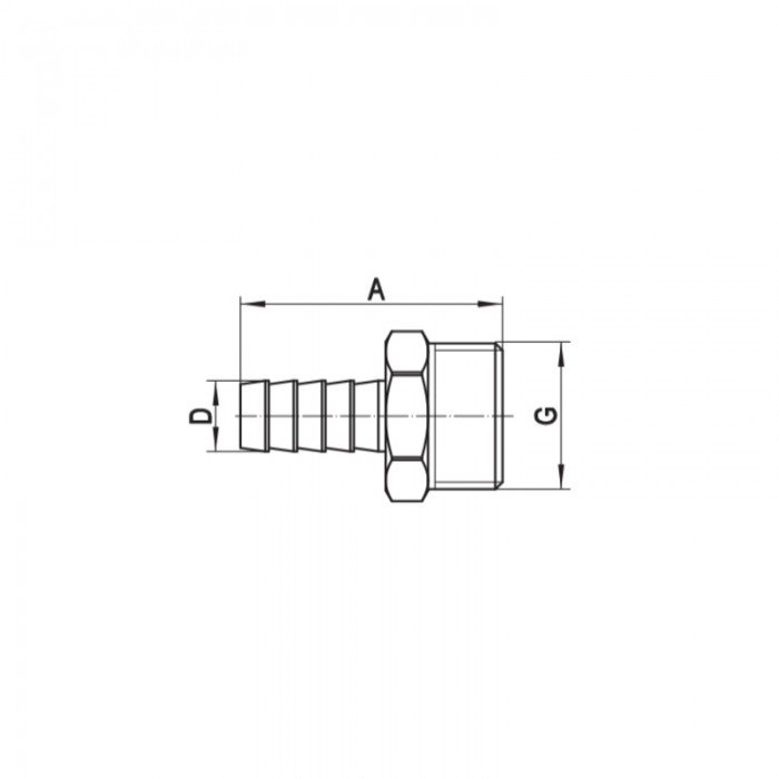 Штуцер для подсоединения шланга Koer KF.U08M-14 - 3/4"x14mm M (KR3353)