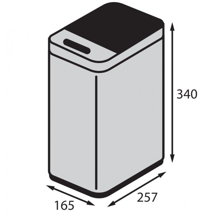 Мусорное ведро сенсорное прямоугольное Koer TC-020408-02 8 л цвет нержавейка (KR5588)