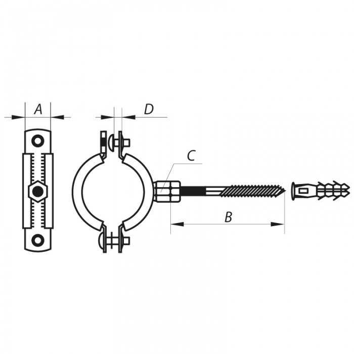 Хомут трубный оцинкованный Koer KCB.10.G 1-1/2" (47-51) серый (KR2788) Хомут трубный оцинкованный Koer KCB.10.G 1-1/2" (47-51) серый (KR2788)