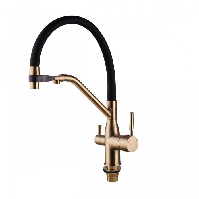 Смеситель для кухни MixxusPremium Gravity 021 BRUSHED GOLD REFL.BLACK (MI6981)