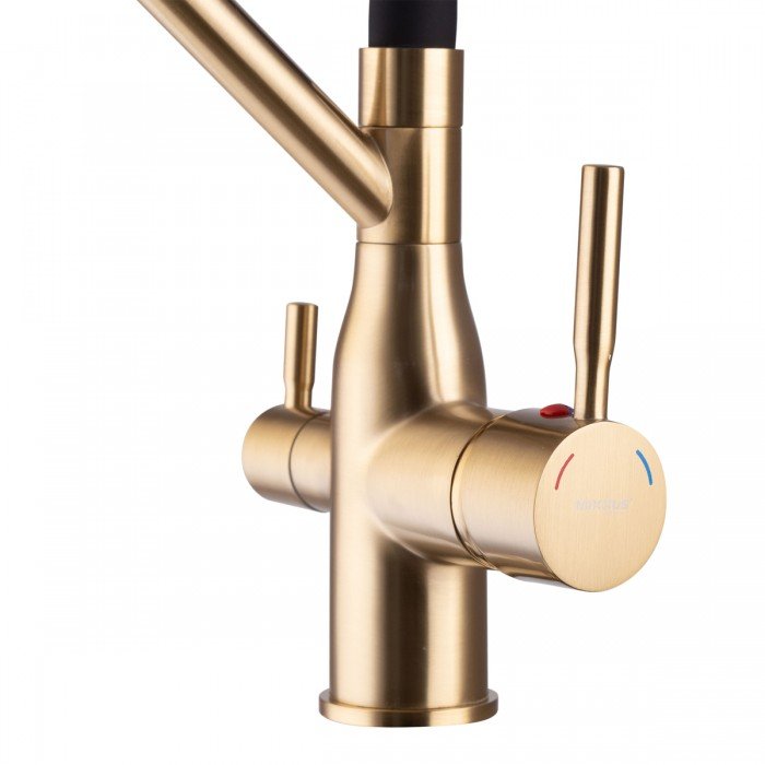 Смеситель для кухни MixxusPremium Gravity 021 BRUSHED GOLD REFL.BLACK (MI6981)
