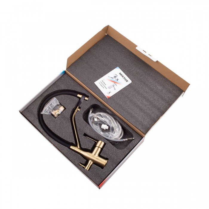 Смеситель для кухни MixxusPremium Gravity 021 BRUSHED GOLD REFL.BLACK (MI6981)