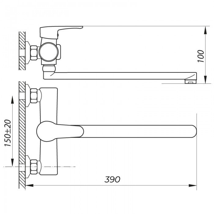Смеситель для ванны Zerix PUD7 146 (ZX2792) Смеситель для ванны Zerix PUD7 146 (ZX2792)