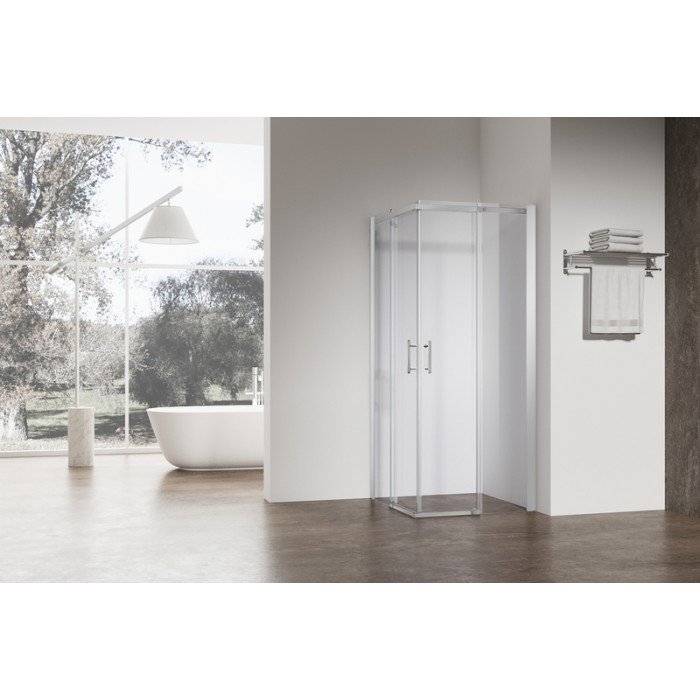 Душова кабіна без піддону Koer SR SC03-90x90x200-TR-01 прозоре скло Easy Clean 6мм, хром (KR5