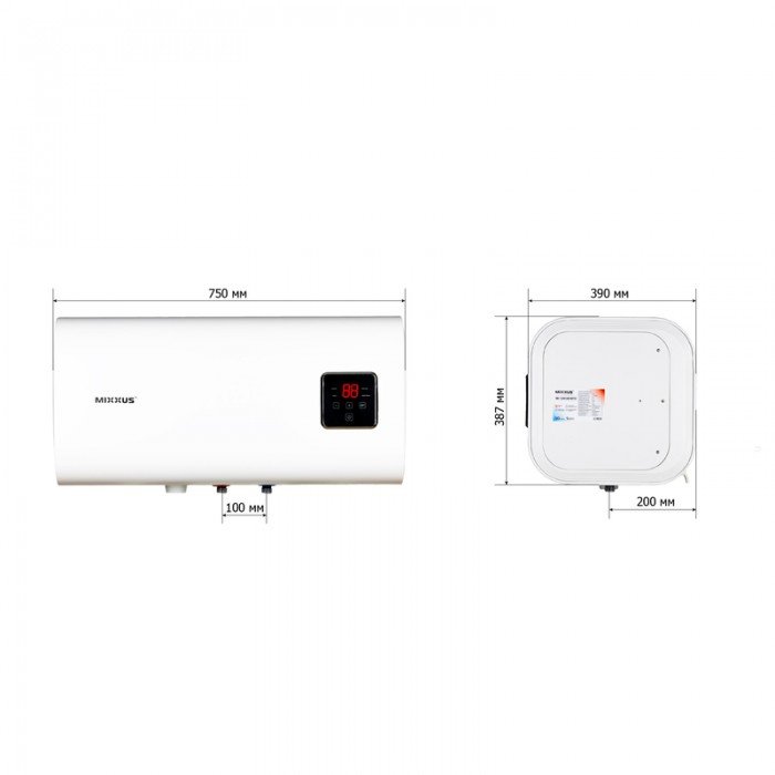 Водонагреватель "Квадрат" Mixxus EWH-14050 CUBE WET(Н) накопительный 50 л, мокрый тен 2,0 kW (WH061