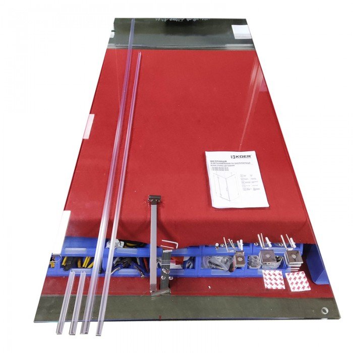 Боковая стенка для кабины Koer SR SW04-90x200-TR-01 прозрачное стекло Easy Clean 10мм, хром (KR5390