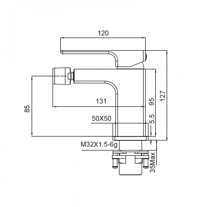 Змішувач для біде Koer KB-20009-01 (Колір хром) (KR3504) Змішувач для біде Koer KB-20009-01 (Колір хром) (KR3504)