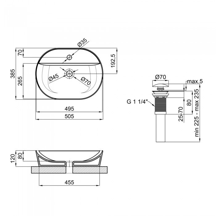 Раковина накладная Mixxus Premium ELLIPSE-0203 510х375х120mm с отверстием под смеситель (MP6678) Раковина накладная Mixxus Premium ELLIPSE-0203 510х375х120mm с отверстием под смеситель (MP6678)