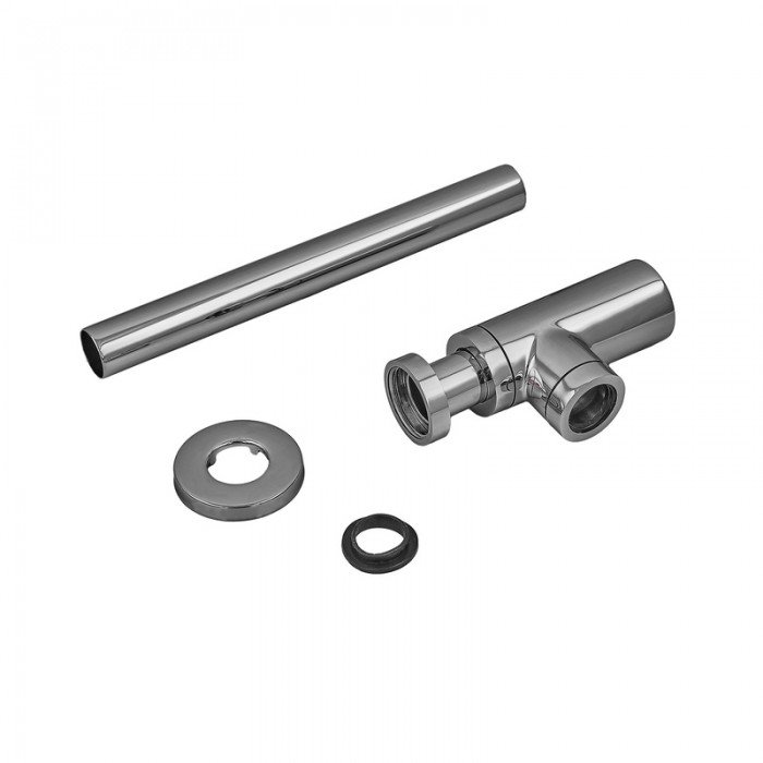 Сифон для раковины Koer BT-01-01 без выпуска (под донный клапан) без ревизии (Цвет хром) 1 1/4'' (K