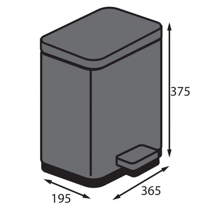 Мусорное ведро с плавным закрытием прямоугольное Koer TC-010315-07 15 л цвет графит (KR5604) Мусорное ведро с плавным закрытием прямоугольное Koer TC-010315-07 15 л цвет графит (KR5604)