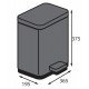 Мусорное ведро с плавным закрытием прямоугольное Koer TC-010315-07 15 л цвет графит (KR5604) Мусорное ведро с плавным закрытием прямоугольное Koer TC-010315-07 15 л цвет графит (KR5604)