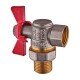 Кран с американкой угловой Waterpro WP400-15FMW-L - 1/2" ручка "бабочка" красная (WP2895)