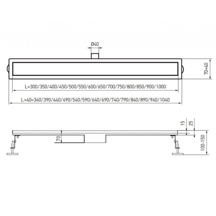 Душевой трап из нержавеющей стали SUS304 Koer FD35-70x700 Black (KR3277) Душевой трап из нержавеющей стали SUS304 Koer FD35-70x700 Black (KR3277)