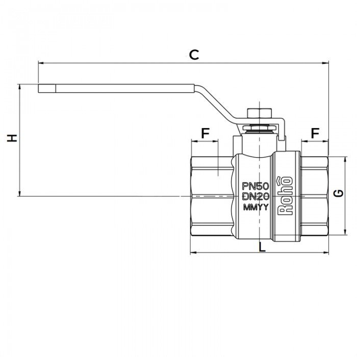 Кран шаровой Roho R200-150B - 1 1/2" (RO0108)