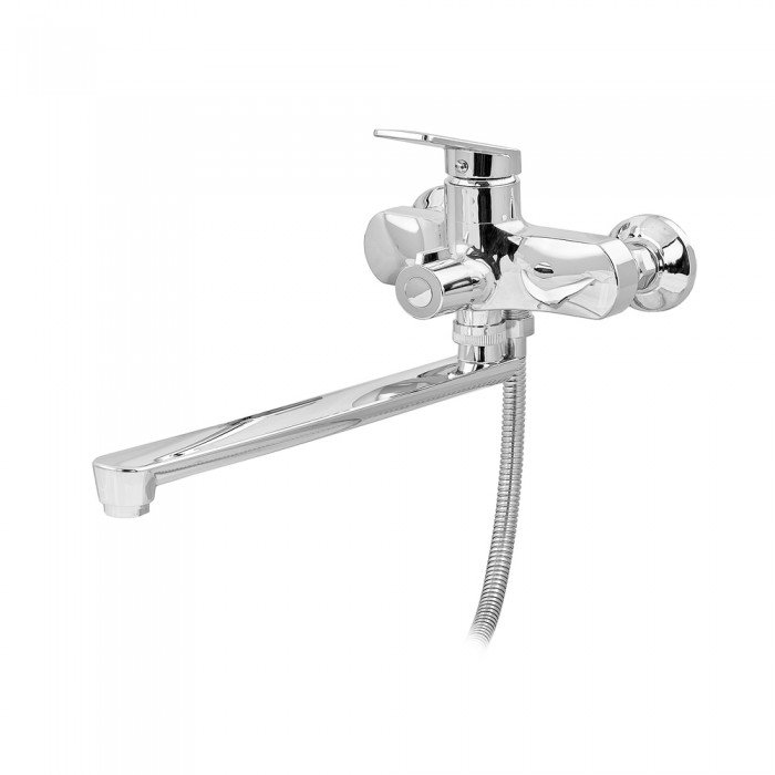 Змішувач для ванни Plamix Lucas-006 EURO SET Chrome (з шлангом, лійкою та кронштейном) (PM0710) Змішувач для ванни Plamix Lucas-006 EURO SET Chrome (з шлангом, лійкою та кронштейном) (PM0710)