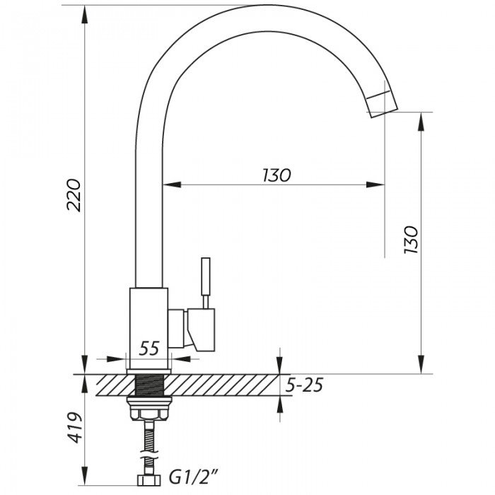 Смеситель для умывальника Zerix LR1098-3 (LL1029)