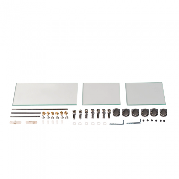 Зеркало настенное Zerix SOLO MOZ01-48x68x10 ассиметичное с 3-мя полками (ZX5624)