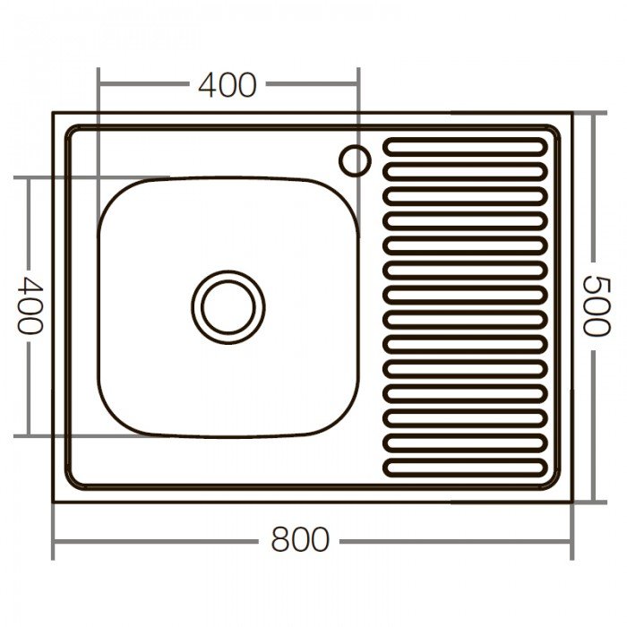 Кухонная мойка накладная ZerixZ8050L-04-160E (Satin) (ZX1614) Кухонная мойка накладная ZerixZ8050L-04-160E (Satin) (ZX1614)