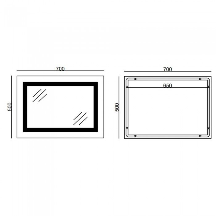 Зеркало Mixxus WARM MR12-70x50-Reverse с Led Touch, Anti-fog, димером, регулятором яркости (MI6670)