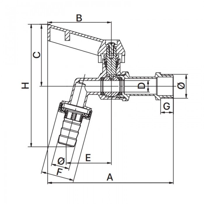 Кран для полива Europroduct EP.3101 3/4" (EP6026) Кран для полива Europroduct EP.3101 3/4" (EP6026)