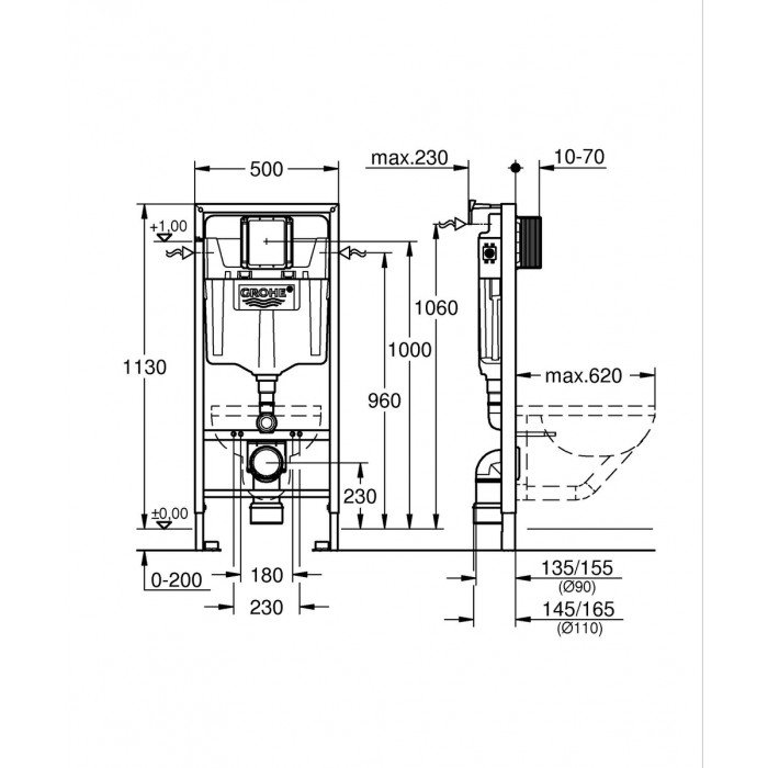 Комплект Grohe Set Унитаз QUADRO-0301-T3 + Инсталляция 38536001 + панель 38732000 (38536001QUADRO03 Комплект Grohe Set Унитаз QUADRO-0301-T3 + Инсталляция 38536001 + панель 38732000 (38536001QUADRO03