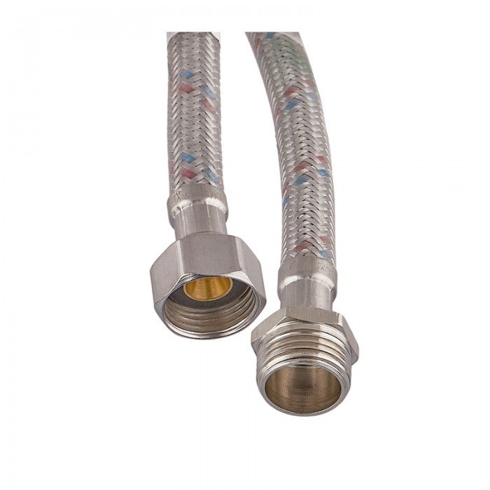 Гнучкий шланг для підключення води Гайка 1/2'' - Штуцер 1/2'' (200 см) (силик. оболонка) ZERIX (ZX3026)