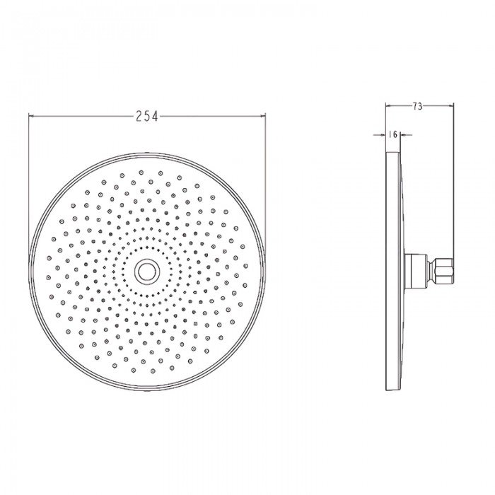 Лійка для душу стельова Koer KP-0413-01-OH 250мм (Колір хром) (KR5417)