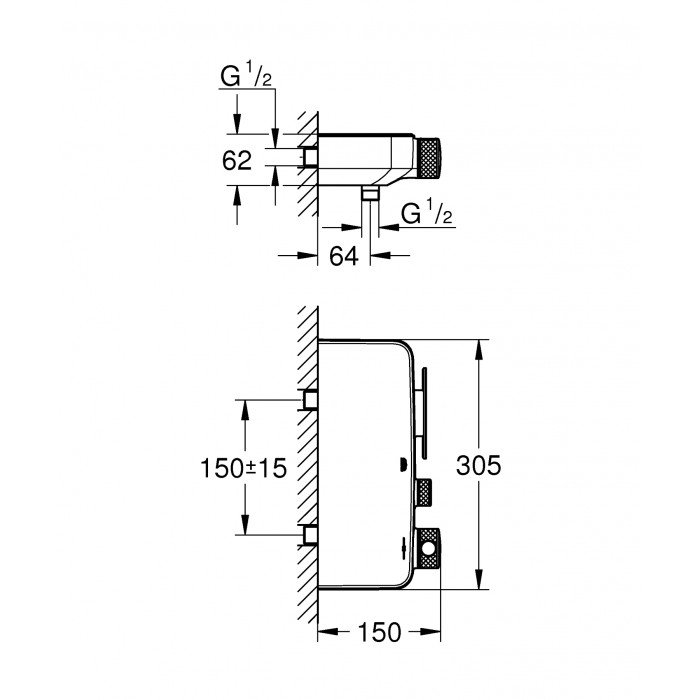 Термостат для душу Grohe Grohtherm SmartControl (34719000)