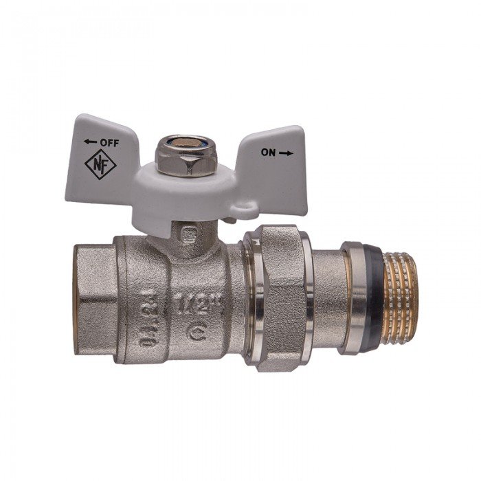 Кран шаровой с американкой Nolf classic NFC.963-06-1/2" FM ГШБ WHITE "антипротечка" (NF3160)