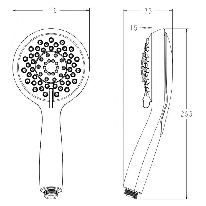 Лійка для душу Koer KP-0407-01 5 функцій (Колір хром) (KR5411)