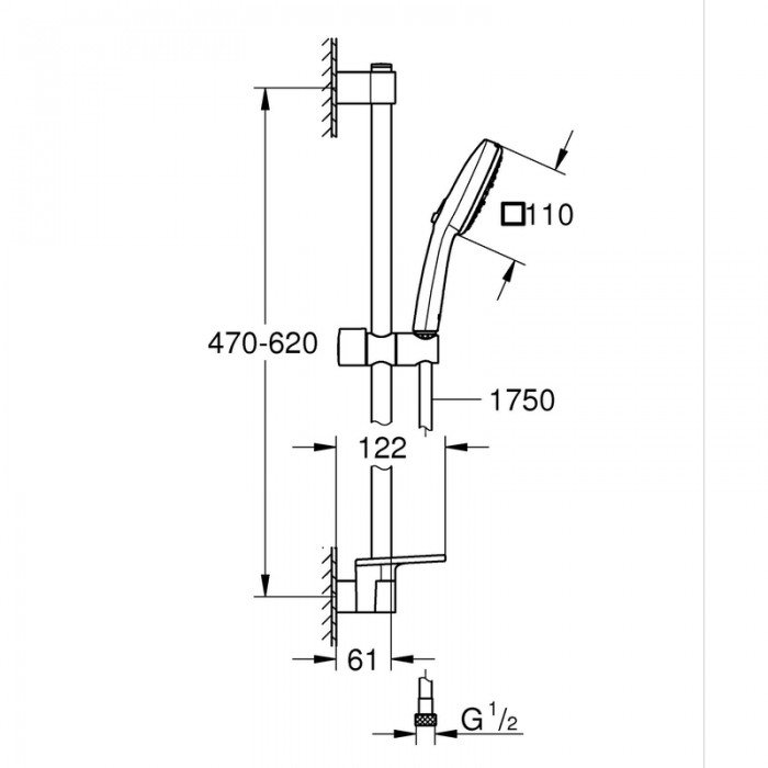Комплект смесителей для ванны Grohe Cubeo (UA125246M)