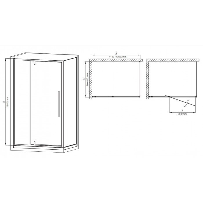 Душевая кабина без поддона Mixxus Premium BEVEL SC01-120x80x195-TR Black прозрачное стекло 6мм (MI6 Душевая кабина без поддона Mixxus Premium BEVEL SC01-120x80x195-TR Black прозрачное стекло 6мм (MI6
