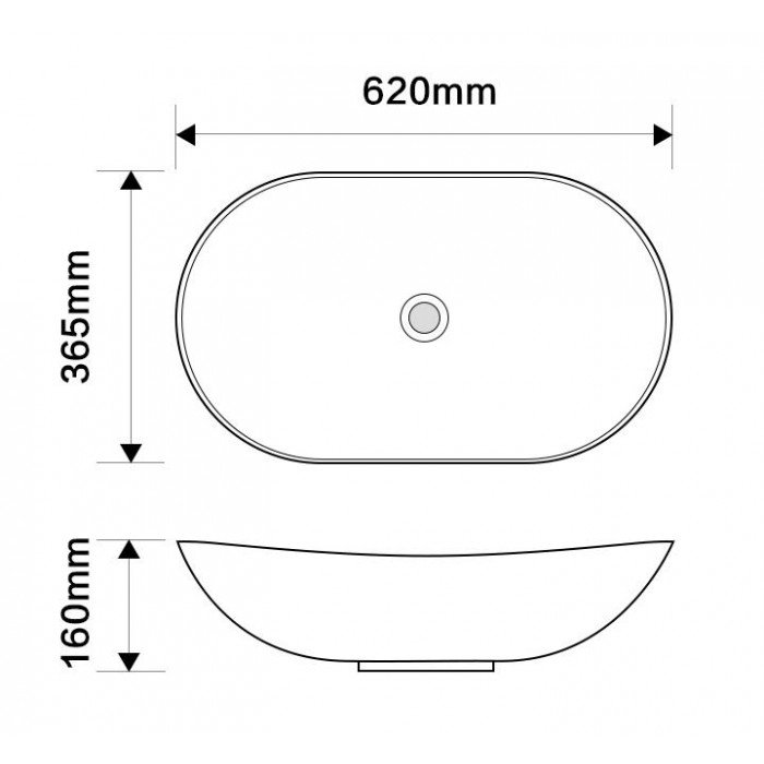 Раковина накладна MIXXUS PREMIUM WAVE-0106 MARBLE 620х360х160mm (MP6560)